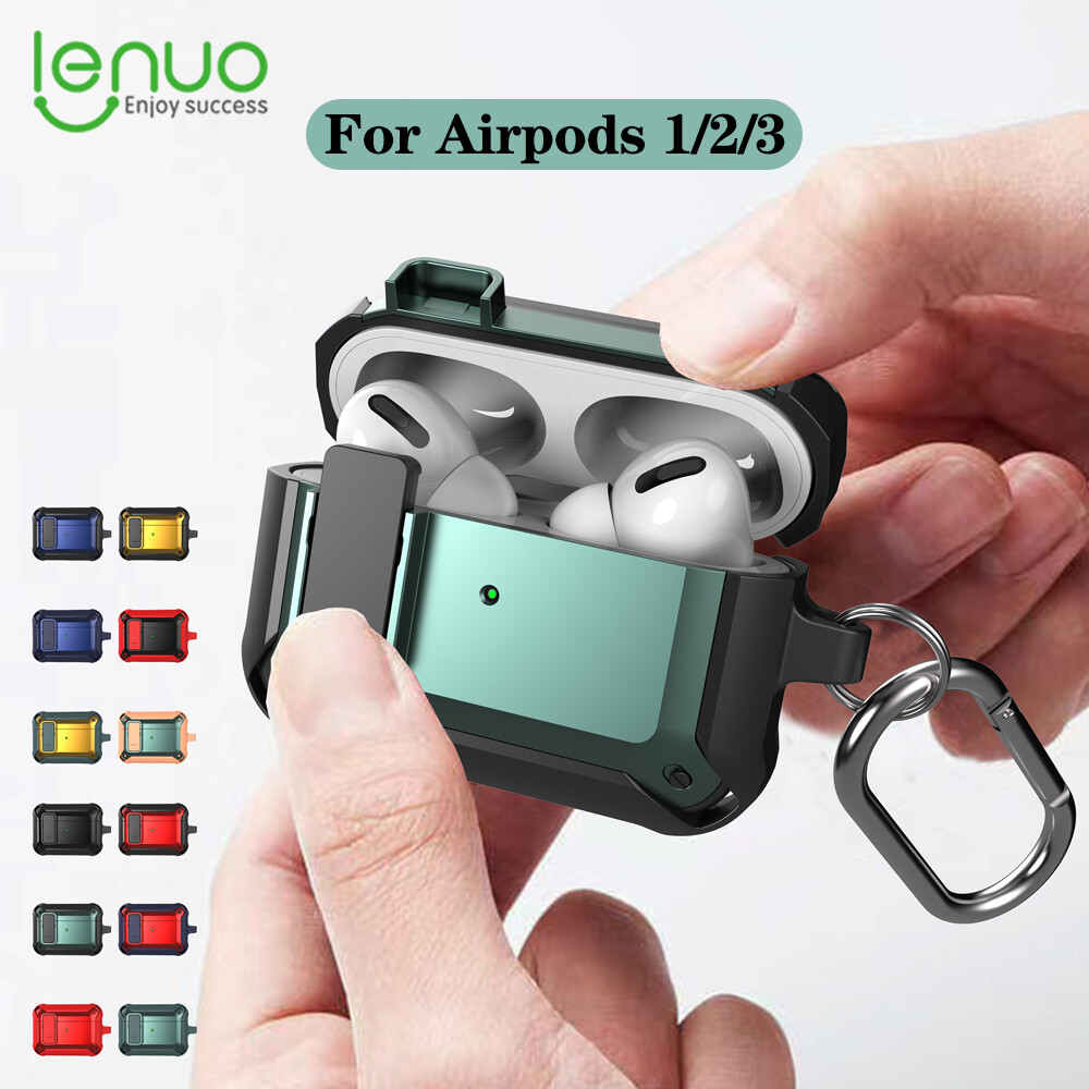 Lenuo Luxury Earphone Case For Airpods Pro 2 Case Silicon Anti-fall Shockproof Cover For Apple Air pods pro 1 2 3 Earbuds Case Accessories