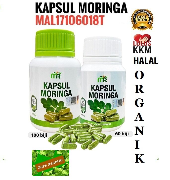 MR MORINGGA CAPSULES 100 pcs. EACH CAPSULE 400mg. LULUS KKM. ORGANIC