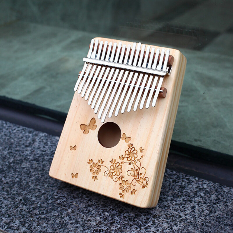 【Ready Stock】 17 Key Kalimba Wooden Thumb Piano Finger Percussion Instrument Kalimba African with Accessories Complete Set Malaysia