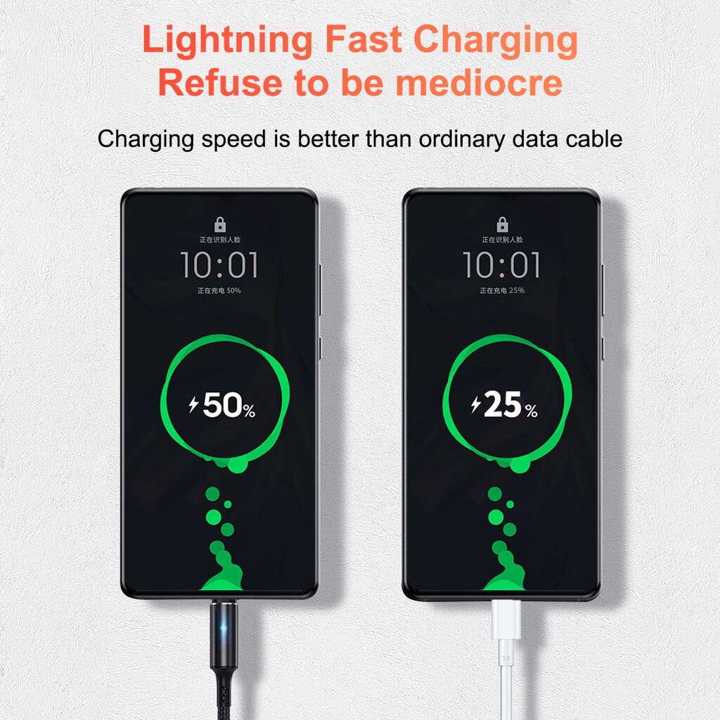 Fonken Cáp Sạc USB Ngắn 25Cm Cáp Micro USB Type C Cho Huawei Android Sạc Nhanh 2.4A Cáp Sạc Điện Thoại Có Đèn Báo