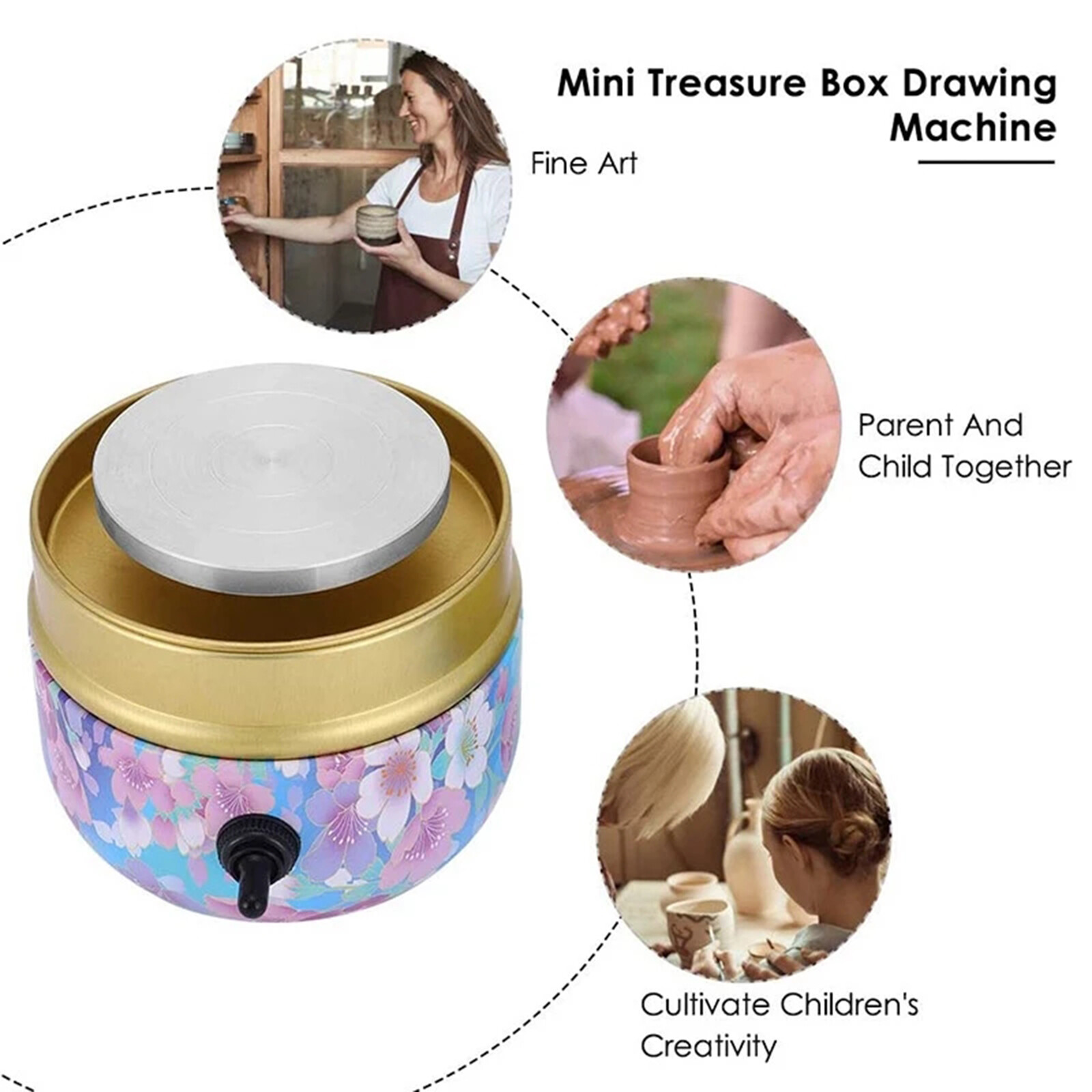 Blesiya Mini Pottery Wheel Adjustable Speed Electric Pottery Machine