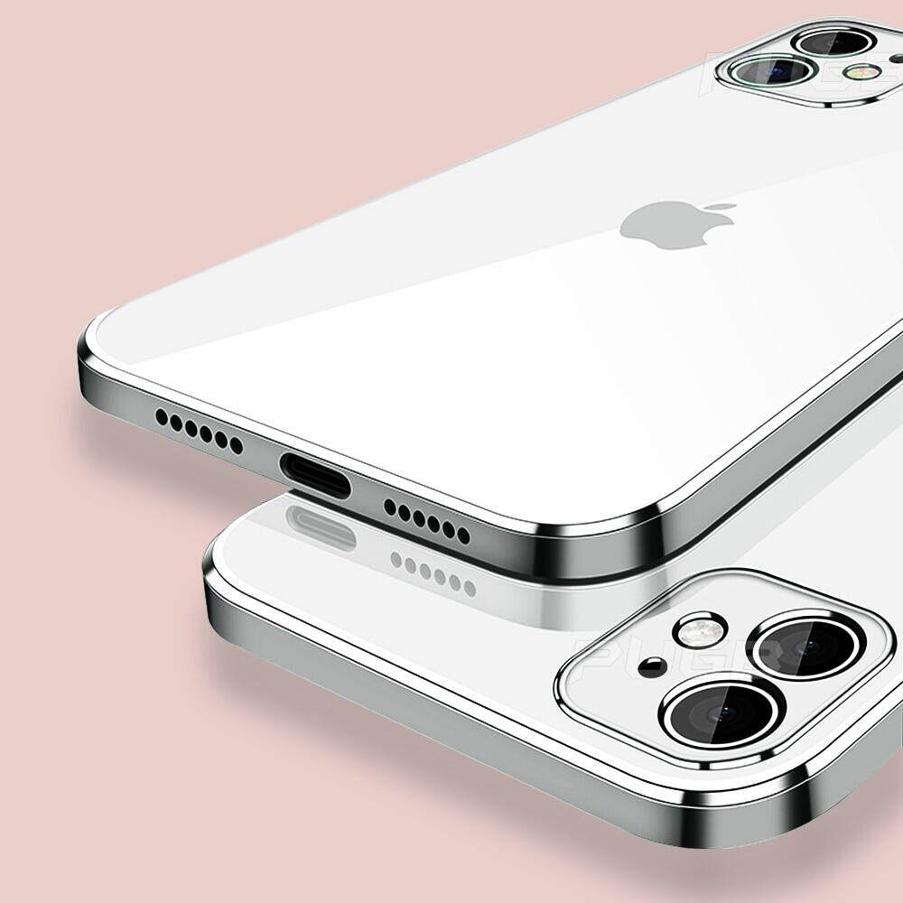 Ốp mạ gọng vuông cổ điển sang trọng cho iPhone 16 Pro Max 15 Pro Max 14 Pro Max 13 Pro max 11 Pro Max 12pro Max SE 2020 iPhone x XR XS Max 7 8 Plus 14 15 16 Plus Ốp vỏ lưng trong suốt mềm