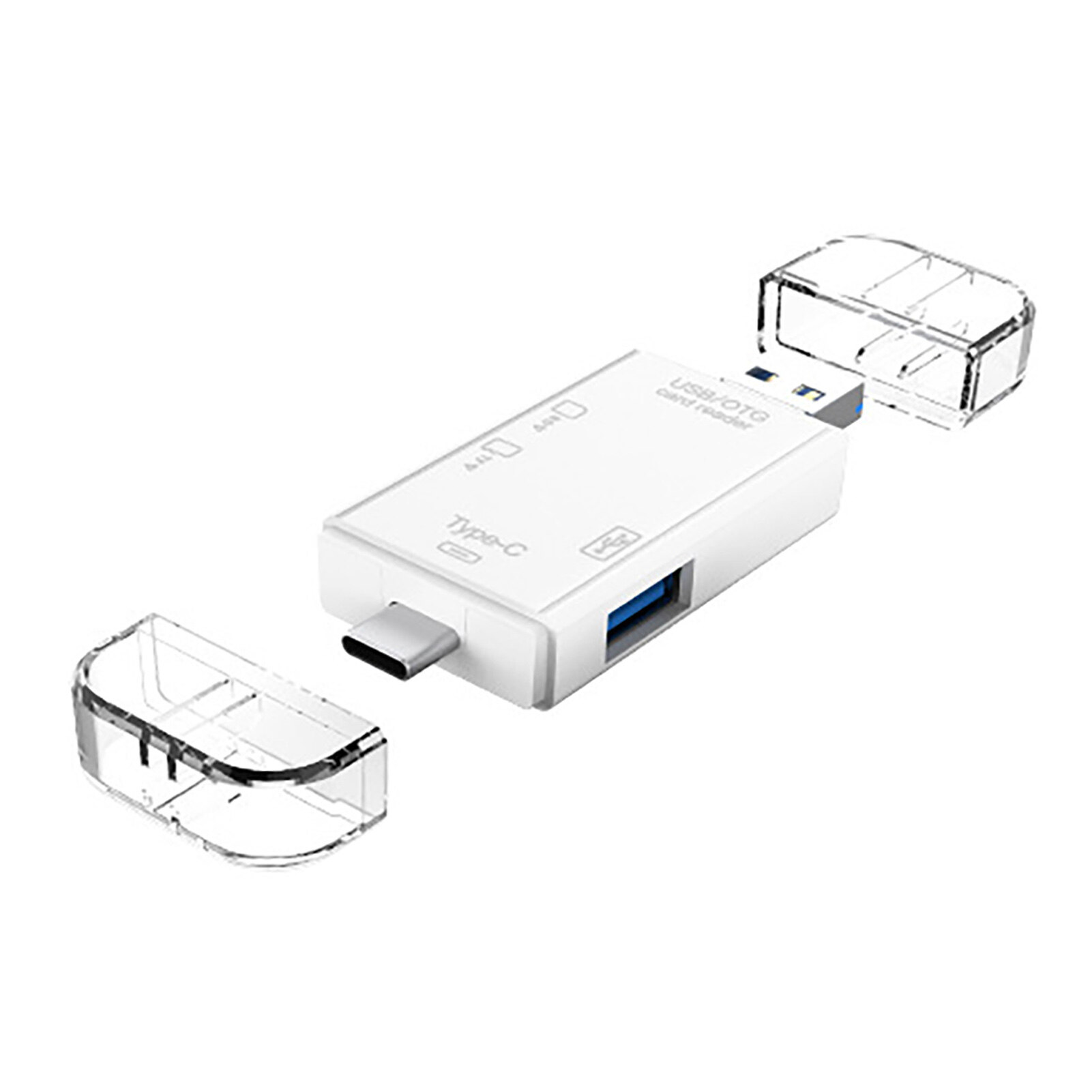 Valeriee 6-in-1 Multifunctional USB 3.0 Card Reader Mini Type-C TF-SD Card Reader OTG Adapter for Mobile Phone USB Card Reader