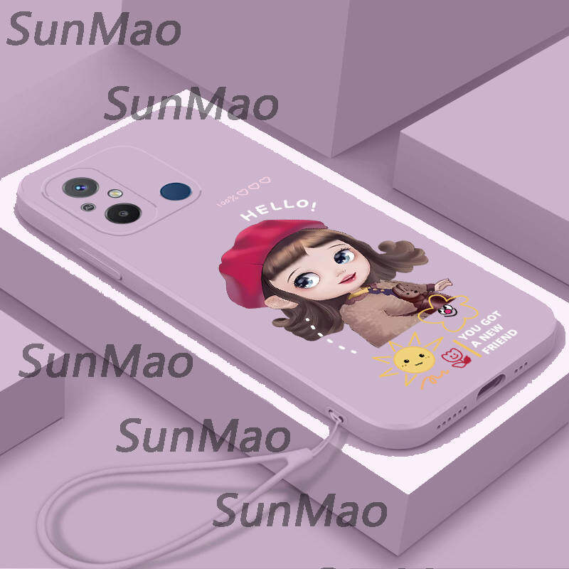 For Redmi 12C Phone Case Straight Edge Soft Shell Girls Casing