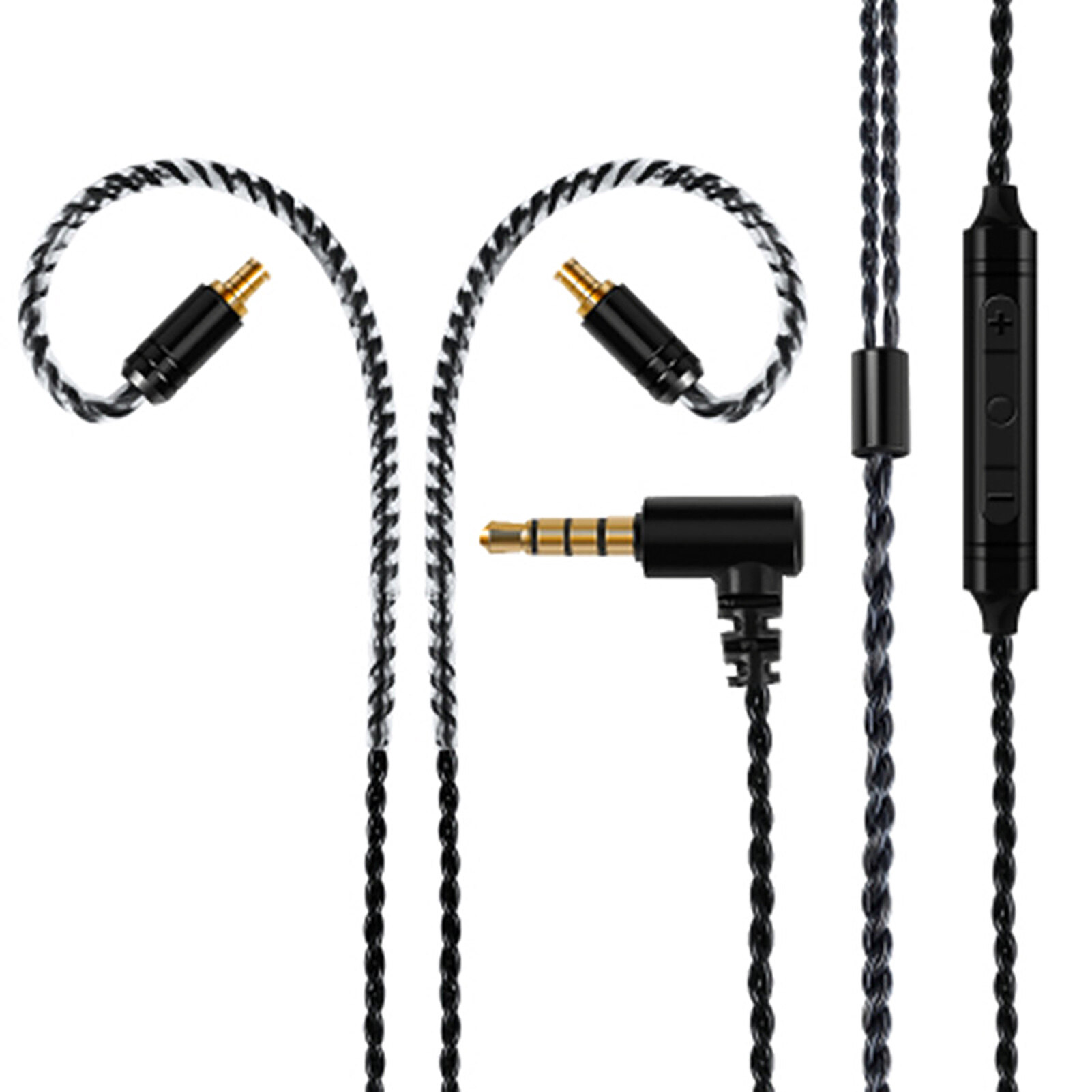 Baicai Cáp Tai Nghe Nhà Bếp Cáp Âm Thanh Tai Nghe 3.5Mm Độ Bền Cao Chuyên Nghiệp Thay Thế Bằng Mic Cho Shure SE215/Cho Sennheiser IE80S/Cho Audio-Technica A2DC/LS70/IM50/IM04 Tai Nghe Âm Thanh Rắn