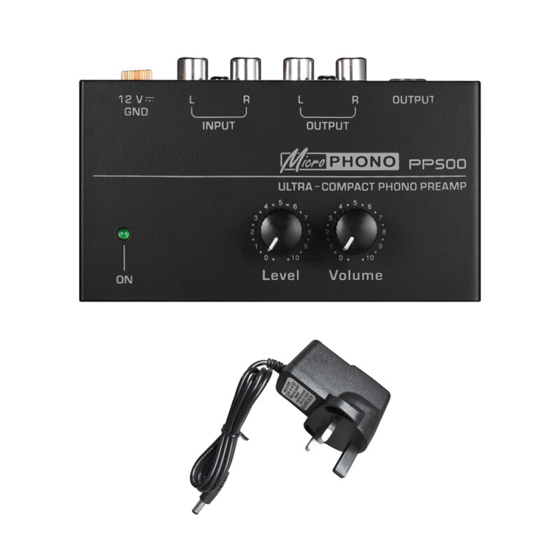 Bộ Tiền Khuếch Đại Phono Siêu Nhỏ Gọn Với Điều Khiển Mức & Âm Lượng Đầu Vào & Đầu Ra RCA 1/4