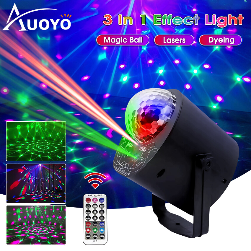 Auoyo Projector Light LED Light Atmosphere Lamp Laser Magic Lamps Remote Control LED Night Lights Room Dancing Light Table Bedroom Lamp for Party and Living Room Decor Sound Activated Big-Size Magic Stage Party Light