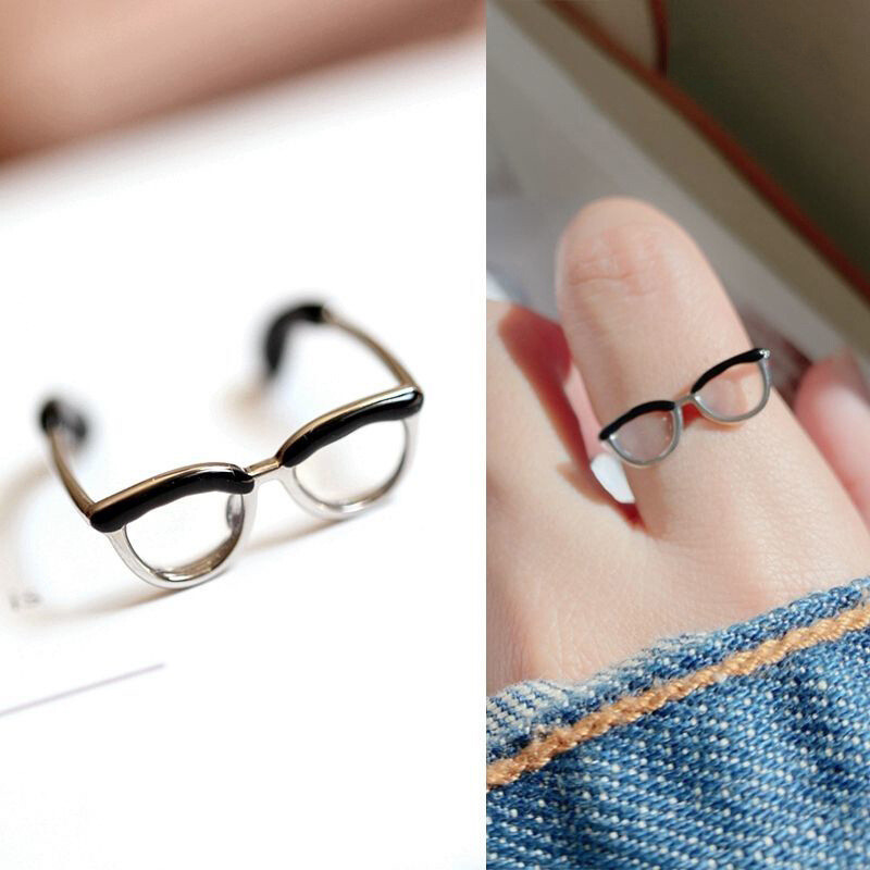 【ZNBY】Cute eyeglasses open Ring
