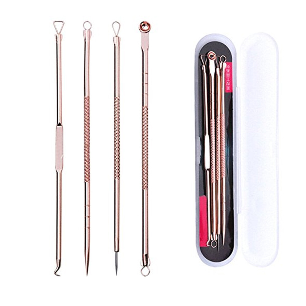 BEAUTYBIGBANG 4Pcs/set Blackhead Remover Cleaning Tool Blemish Blackhead Comedone Acne Extractor Remover Tool Needles