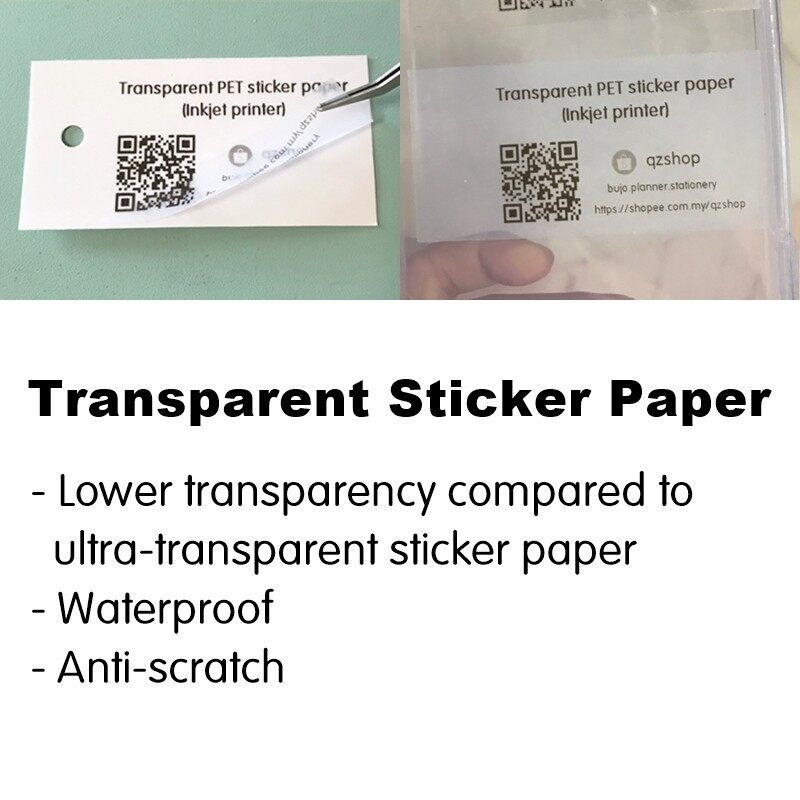 50 pcs/pack) Inkjet Clear Transparent A4 Sticker Paper (Ready
