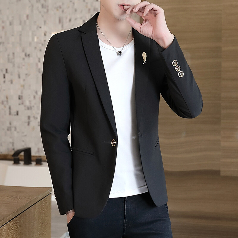 Áo Khoác Nam Giải Trí Phù Hợp Với Mùa Thu 2019, Phiên Bản Mới Của Han Tu Luyện Đạo Đức Của Một Người Phù Hợp Với Áo Khoác Nam Đẹp Trai Mùa Thu