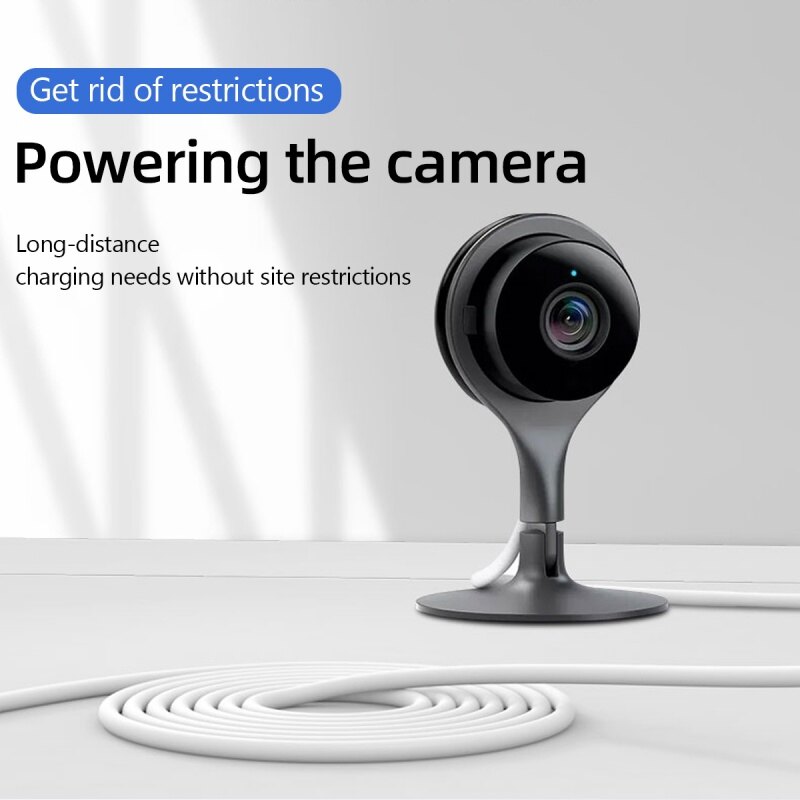 FONKEN 1m/5m/10m Micro USB charging Cable Camera Camera Charging Cable Mobile Phone Charging Cable, For Android Phone/360 Xiaobai Generous Smart Camera