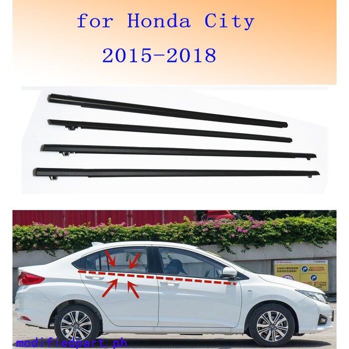 Xuming for honda city 2015 2016 2017 2018 car outside window moulding weatherstrip seal belt weather strip plastic trim