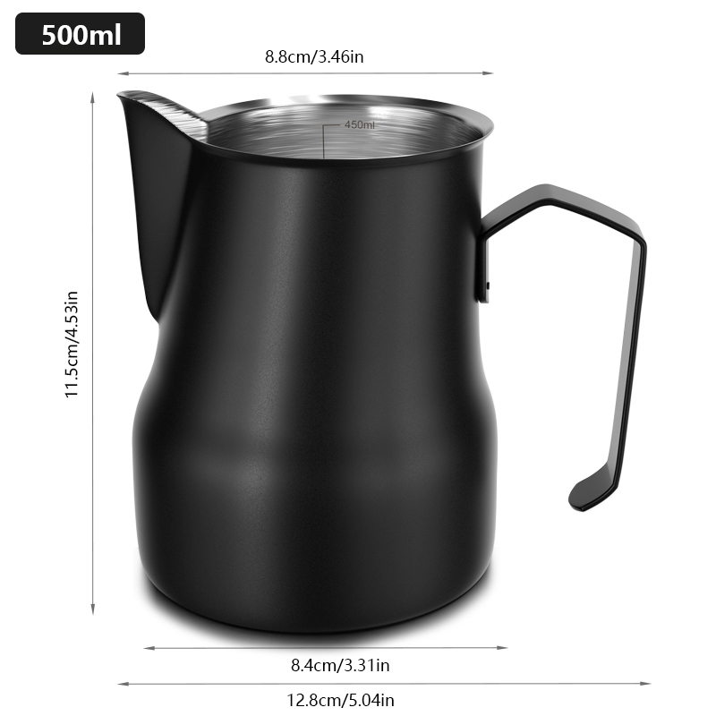 Fypo 304 stainless steel Frothing Pitcher Jug Milk Frothers 350/500ml coffee jugs