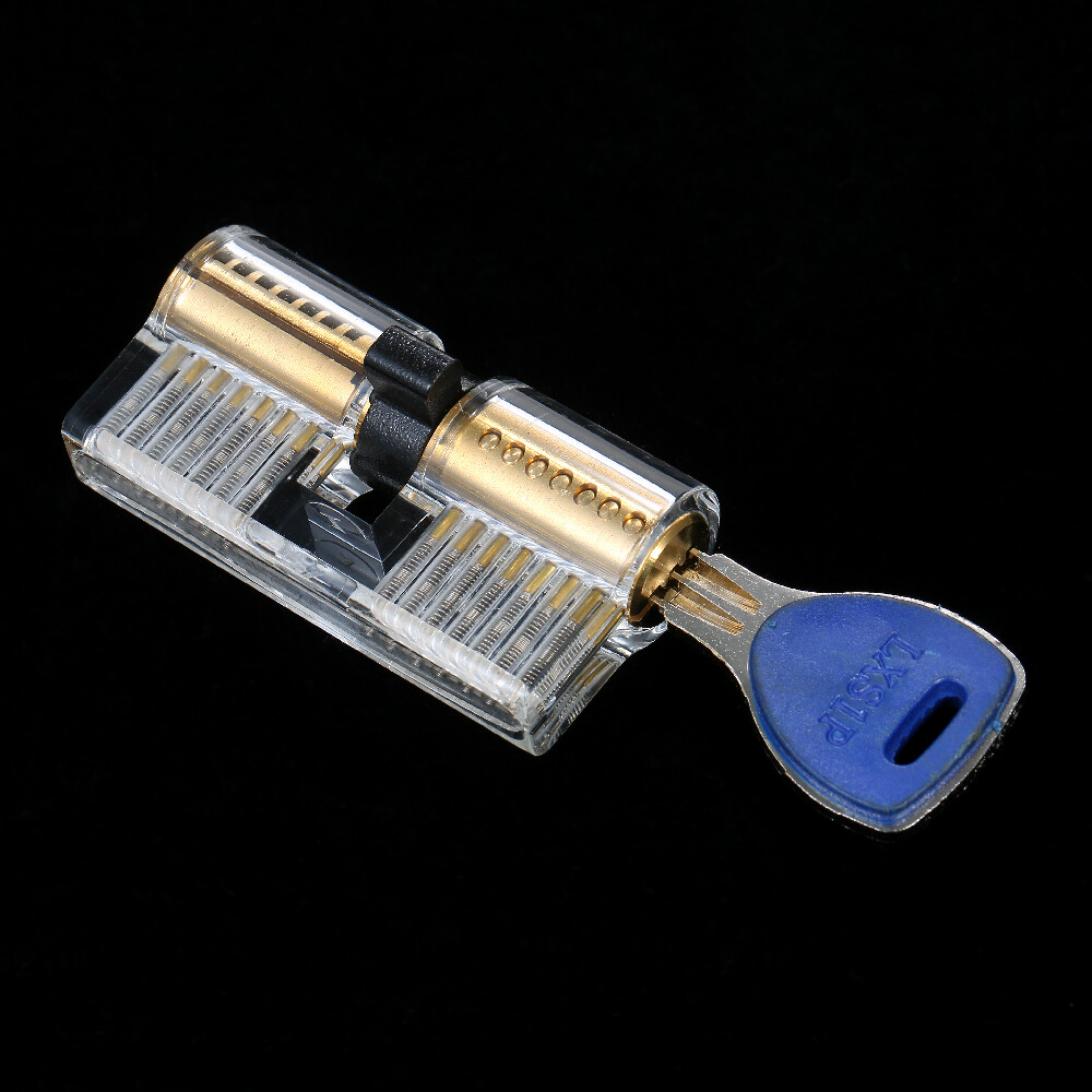 8 PCS Visible Practice Lock Set Transparent Padlock Tubular Lock Picking Training Locksmith Tools Lockpicking Set for Beginners Professionals Kids