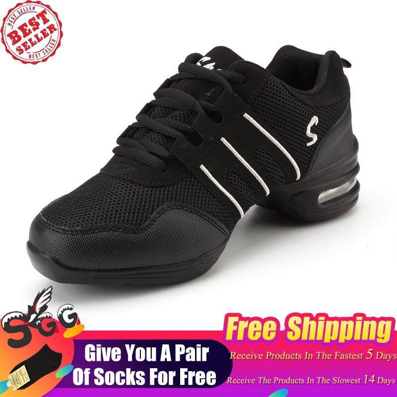 Women Fashion Dance Shoes Breathable Net Mesh Jazz Hip Hop Square Dance Sneakers