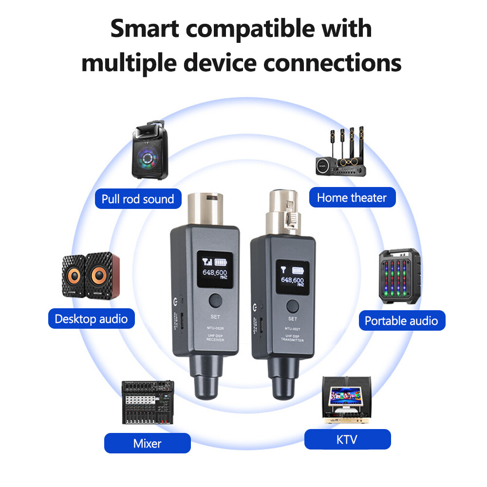 1 Cặp Micro Hệ Thống Không Dây Micro Hệ Thống Phát Không Dây Micro Bộ Phát & Thu DSP UHF Mic/Line Hai Chế Độ Cho Micro Động/Điện Dung