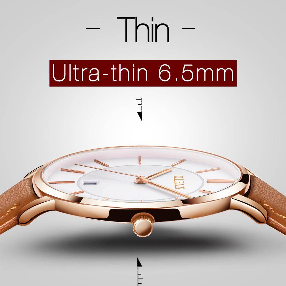 New In Quartz Watch for Men Ultra Thin 6.5mm Minimalist Waterproof Date Bussiness Watch Fashion Leather Strap Men's Watch | UK