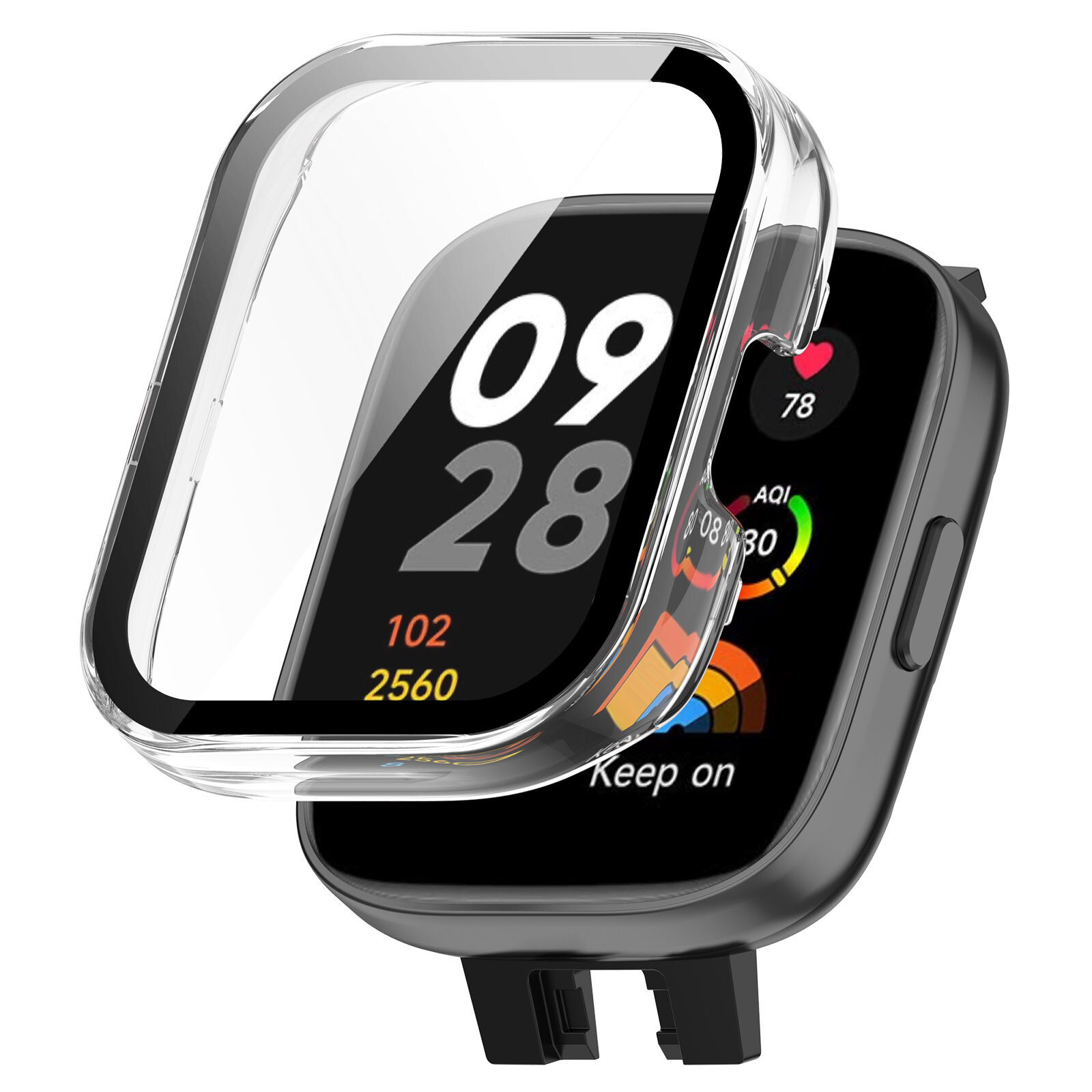 Ốp PC Cứng Vỏ Bảo Vệ Miếng Dán Màn Hình Kính Cường Lực Cho Redmi Watch 2 Lite 3 / Mi Watch Lite 1 2