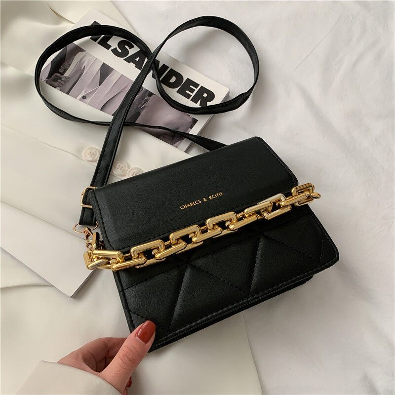 Johnn Chain small bag new fashion embroidery line wide shoulder strap shoulder bag messenger bag