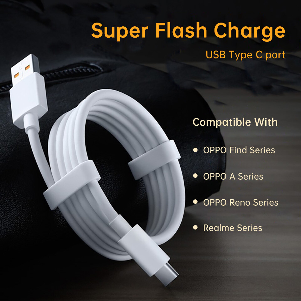 Cáp USB C Siêu VOOC 65W Cáp Type-C Sạc Nhanh 6,5A Cho OPPO Find X2 Pro Reno 3 Ace X20 X50 Realme OnePlus 8 Pro 7T 7 QC3.0 Xiaomi Mi10 9