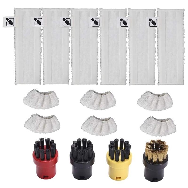 Microfibre Floor Cloth Set Microfibre Cover Set Colour Round Brushes For Karcher Easyfix SC2 SC 3 SC4 SC5 Steam Cleaner
