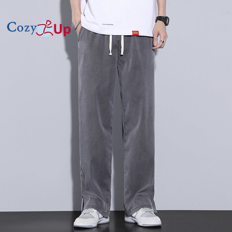 Cozy Up Fashion Loose Jeans Classic Straight Straight Baggy Wide Leg Trousers Street Hip Hop Pants Black Grey Blue