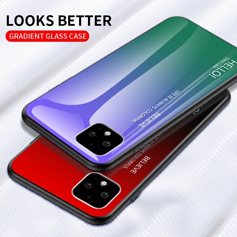 Zeallion Cho [Google Pixel 1 4 XL] Ốp Lưng Kính Cường Lực Gradient Ốp Bảo Vệ Điện Thoại
