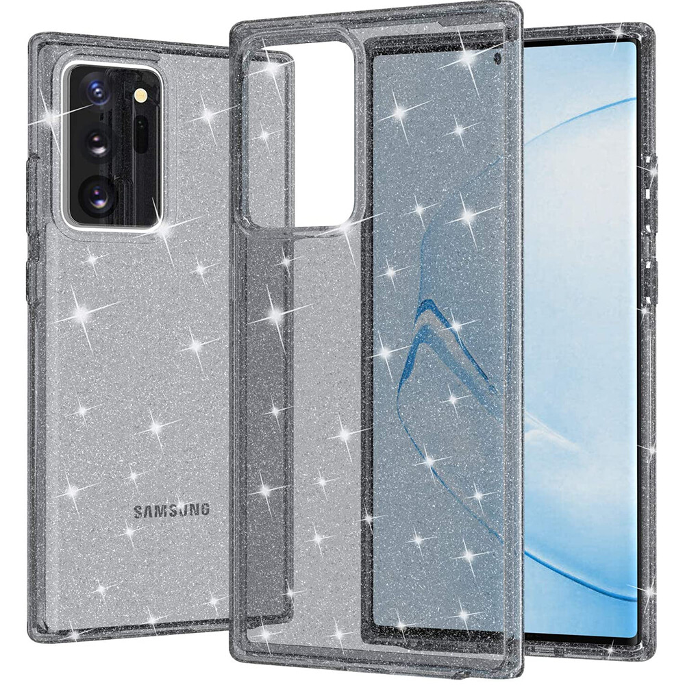 Clear glitter case for galaxy note 20 ultra/s24 ultra, slim lightweight hybrid hard plastic & soft tpu sturdy shockproof armor protection case cover for galaxy s24 plus/s23 ultra/s23 plus/s22 ultra/s22 plus/s21 ultra/s21 plus
