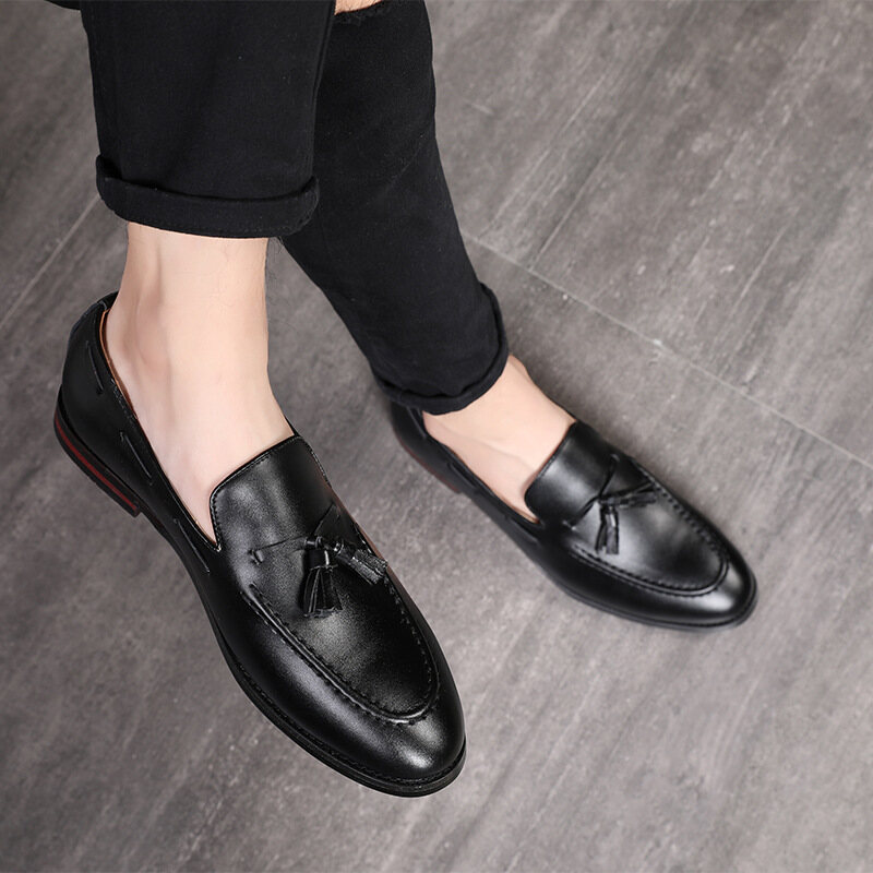 GRAZIA Men High Quality Leather Loafers Men Casual Outdoor Shoes Moccasins Slip on Men Business Shoes Male Driving Shoes Bean Shoes