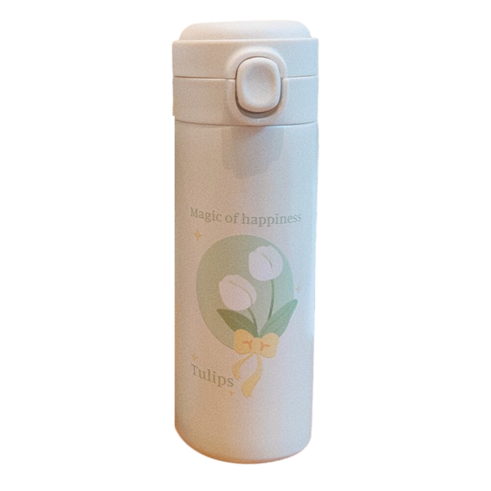 Ins Tulip Thermos Cup Gentle Style Simple 304 Stainless Steel Water Bottle