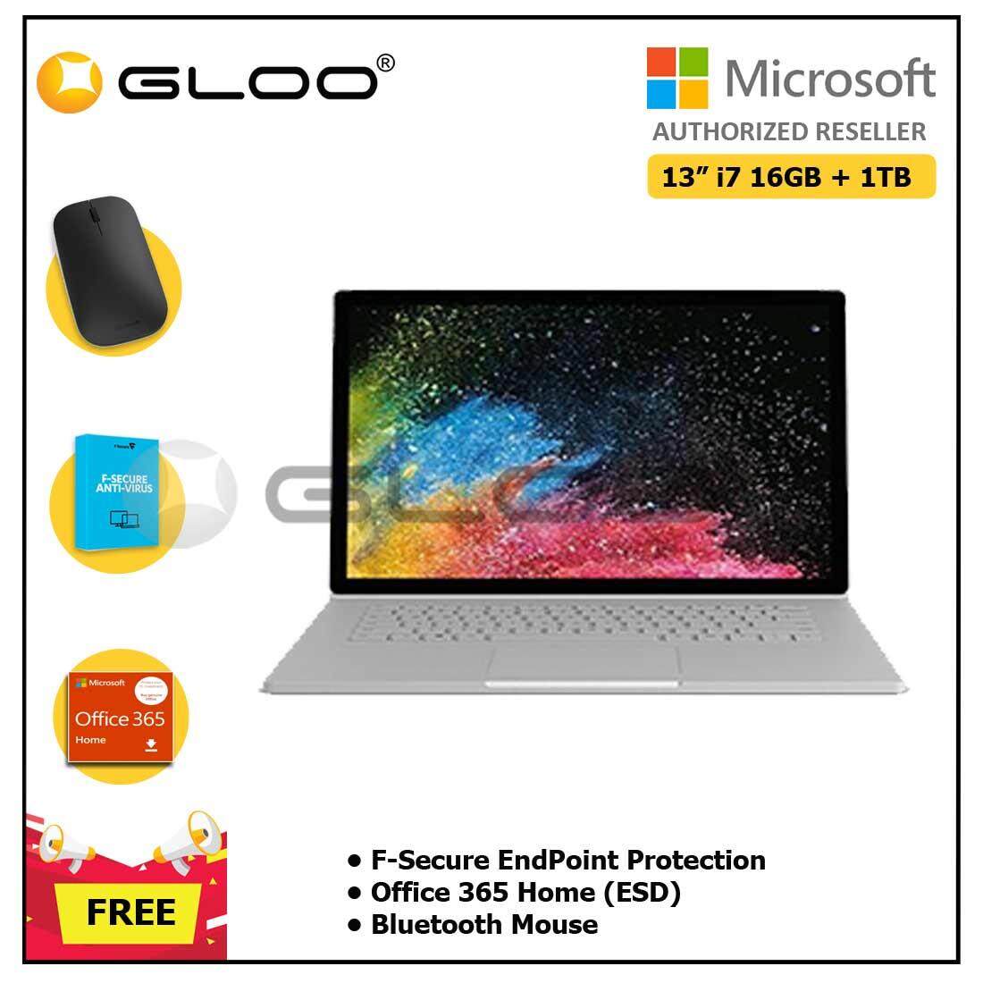 Microsoft Surface Book 2 13 Core i7/16GB RAM - 1TB + F-Secure EndPoint Protection + Office 365 Home ESD + Bluetooth Mouse Malaysia