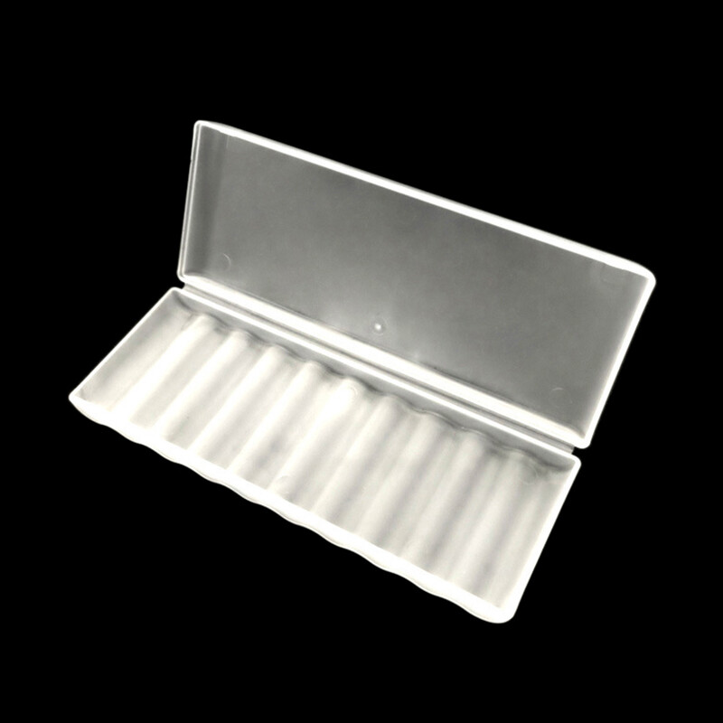 Fkend 10 Slot Transparent White Plastic Battery Storage Box Hard Container Holder Case For AA Battery Organizer Accessories