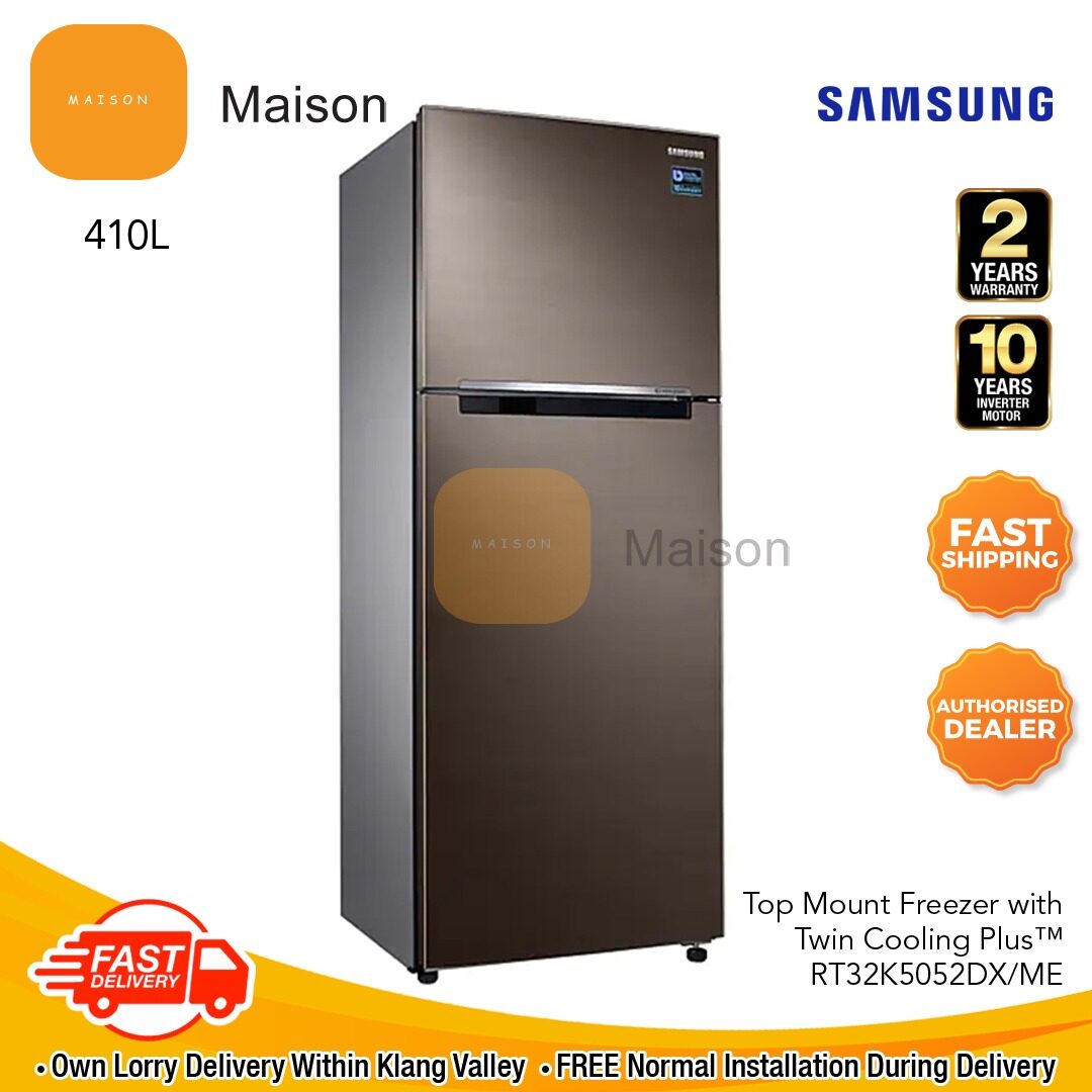 [9.9 Sales] Samsung RT32K5552SL Twin Cooling Plus 2 Door Inverter Refrigerator 410L (Silver)