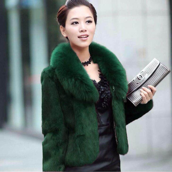2022 New Imitation Fur Coat Women's Autumn and Winter New Rabbit Hair Slim Short Fur Fox Fur Collar Coat