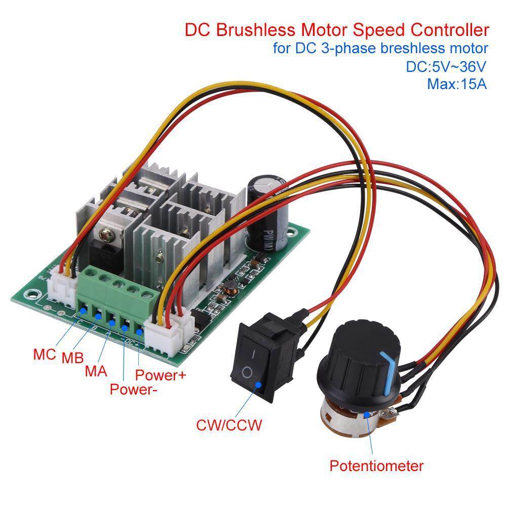 Zonejoy Dc 5V-36V 15A 3 pha điều khiển tốc độ động cơ không chổi than CW CCW chuyển đổi đảo ngược