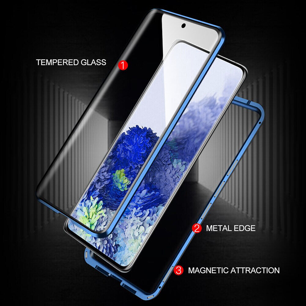 For Xiaomi Redmi Note 11 / Redmi Note 11s / Redmi Note 11 Pro 5G Magnetic Case 360 Front+Back double-sided 9H Tempered Glass Case For Redmi Note 11 Note 11s Note 11 Pro Metal Bumper Case