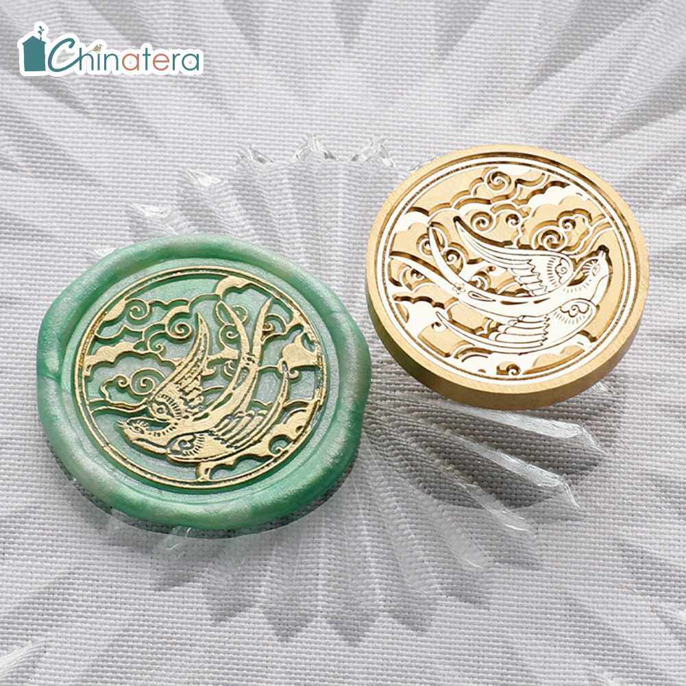 Chinatera Retro Wax Seal Stamp Vintage Antique Fire Paint Sealing Wax Stamp Replace Copper Head DIY Scrapbooking Wedding Invitation Envelope Decorative