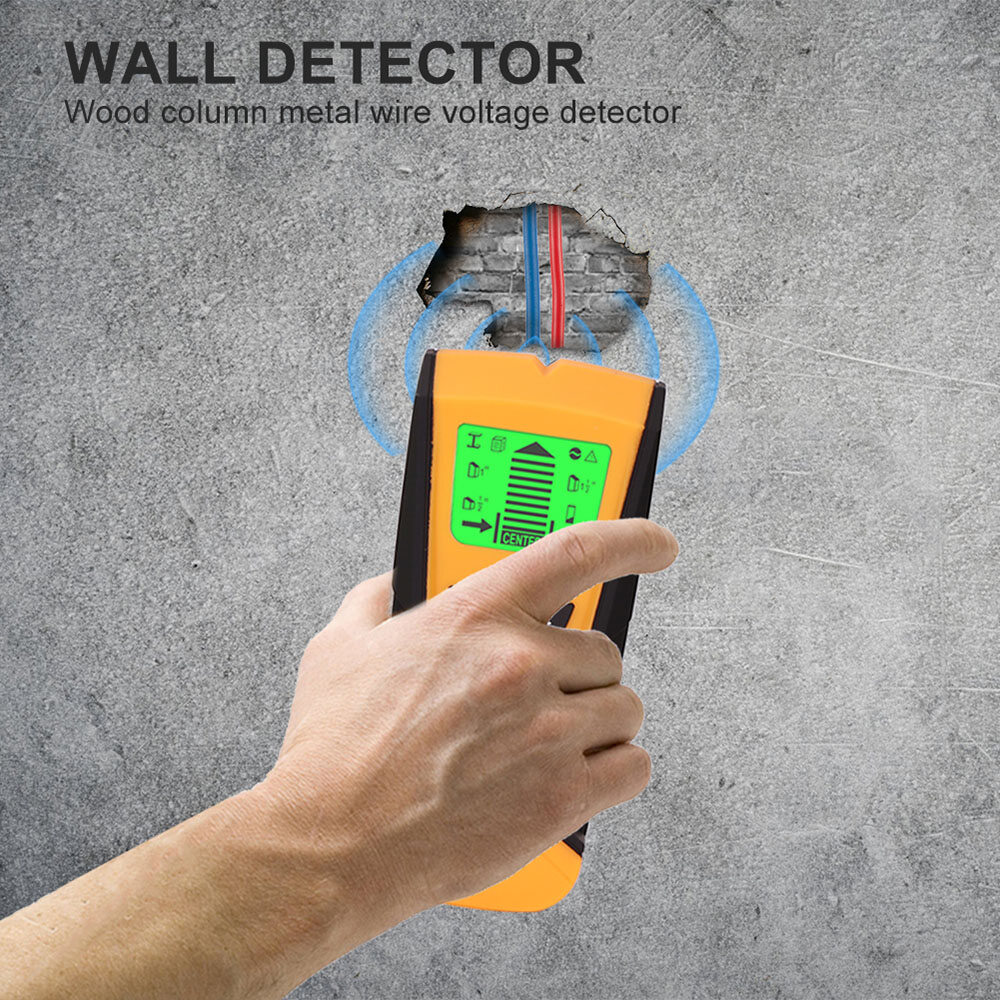 5 in1 Stud Finder Wall Detector - Electronic Stud Sensor Wall Scanner Center Finding - with Battery LCD Display for Wood Metal Studs AC Wire Detection