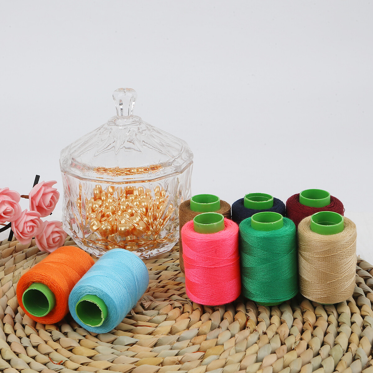 Chỉ Polyester Cầm Tay 300M 24 Màu Chỉ Thêu Máy May Phụ Kiện May Tự Làm