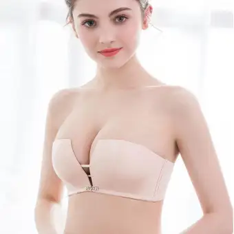 Mling Strapless Bras For Women Seamless Bra Push Up Bralette Deep