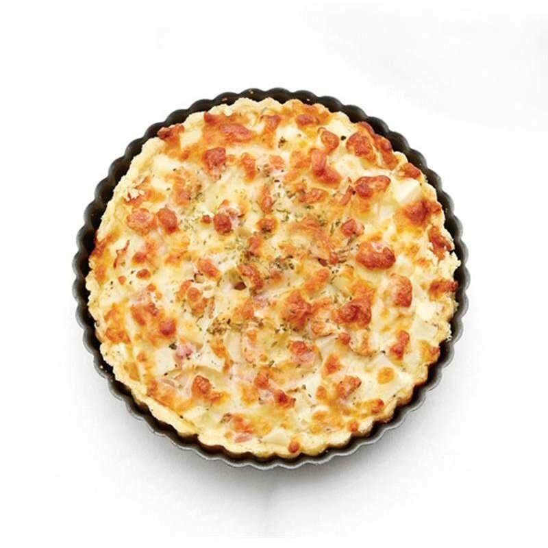 Wuli 9 Inch Nặng Thép Carbon chống dính Pizza Chảo Quiche Chảo Đáy Rời Có Thể Tháo Rời Rời Đáy Quiche chảo Bánh Tart Bánh Pan (máy rửa bát là có sẵn)