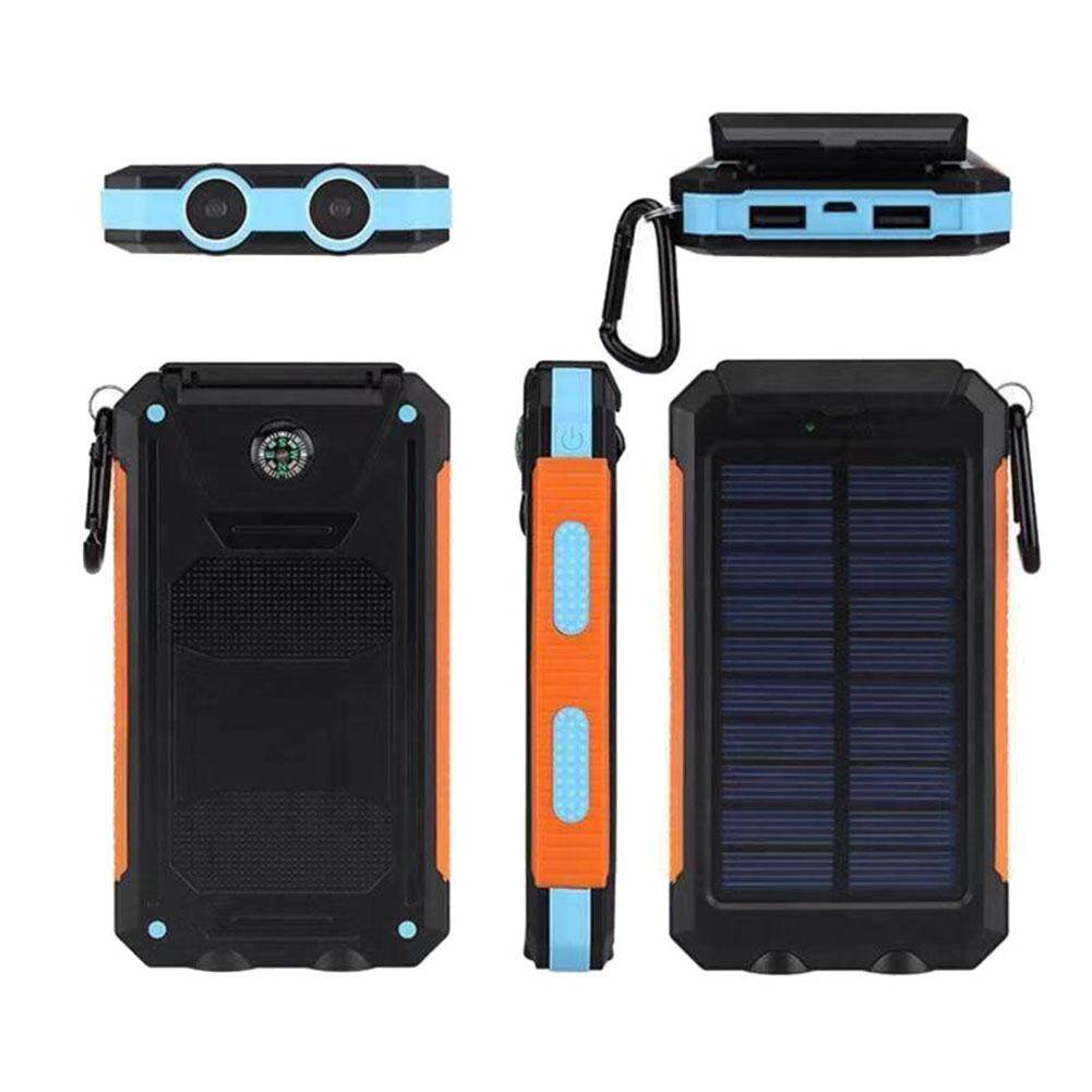 Dual USB DIY Solar Power Bank Case Kits Battery Charger External Box Flashlight