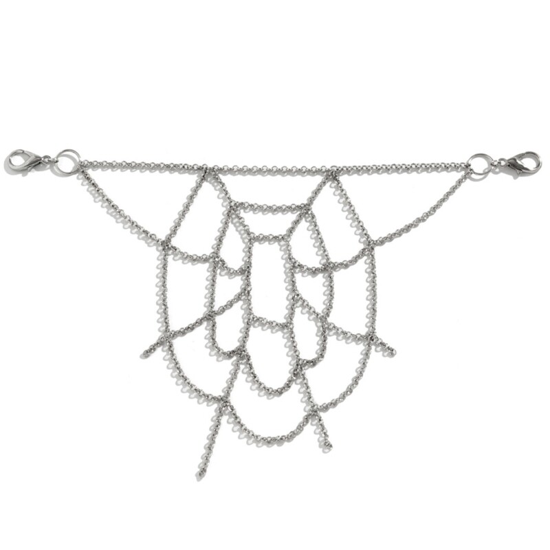 SpiderWeb Pant Chain y2k Pant Chain Punk JeanChain Skirt Chain Belt HipHop Chain