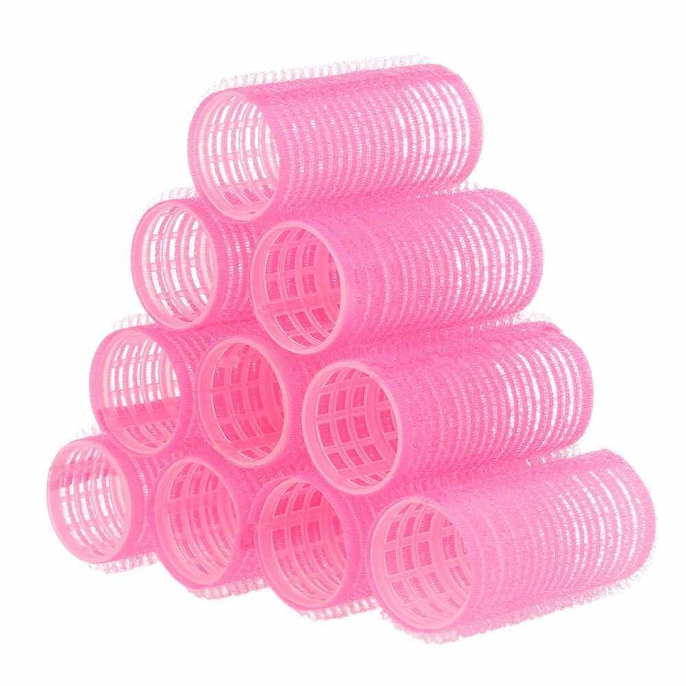 10pcs Large Self Grip Hair Rollers Pro Salon Hairdressing Curlers
