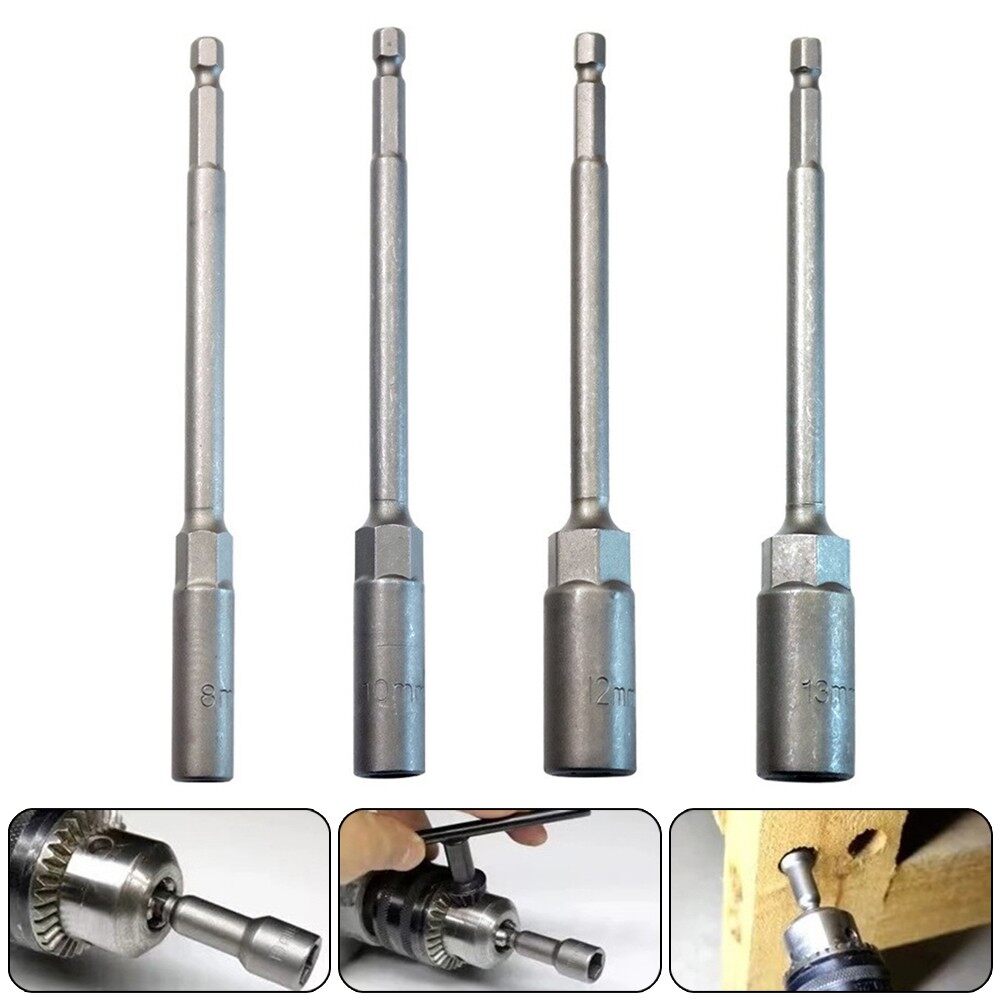 Toolstar 1Pcs 150mm Extension Socket Wrench Hexagon Nut Driver Drill Bit Adapter 5.5-19mm