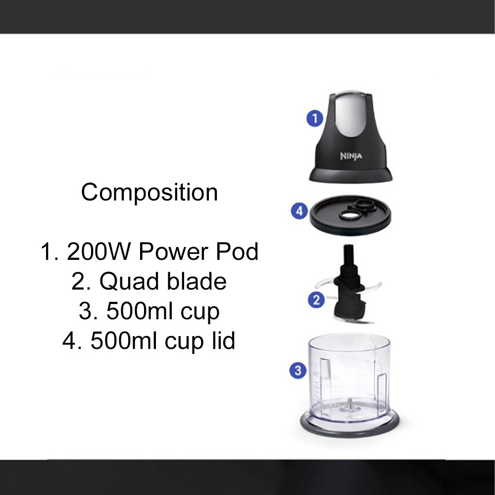 NINJA NJ1001KR Chopper Multi functional for Kitchen Rotate 0.5L