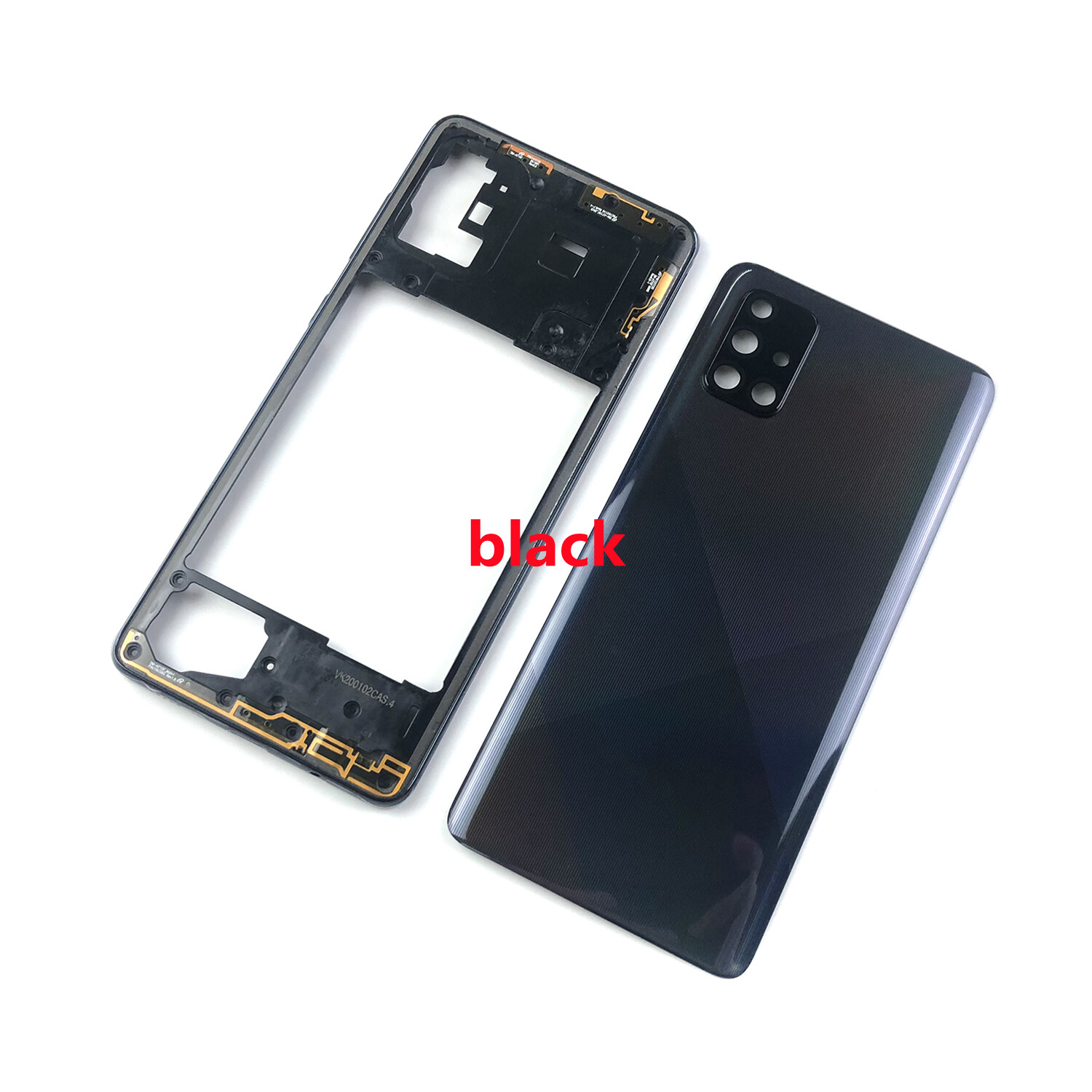 Bluesky for samsung galaxy a71 2020 a715 a715f housing middle frame cover+back cover rear cover+adhesive+logo