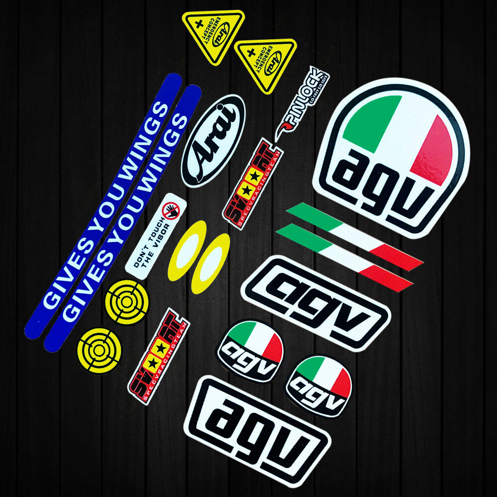 2 Sets Arai Reflective Helmet Visor Sticker AGV Decorative Decals
