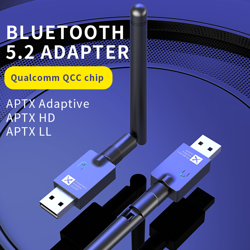 VAORLO CSR Bộ Phát Âm Thanh Bluetooth 5.2 Qualcomm QCC3056 Bộ Chuyển Đổi USB Không Dây Độ Trễ Thấp Hỗ Trợ AptX HD LL Thích Ứng Với Mic Cho PC Win 7/8/10 PS4 PS5 Nintendo Switch